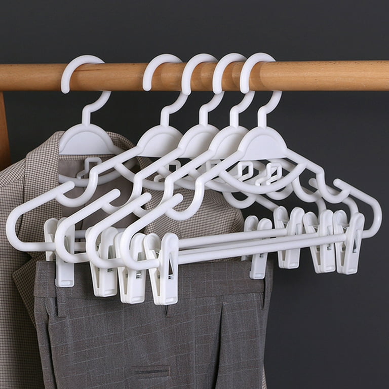 HOUSE DAY 12 Pack 14 inch Clear Plastic Skirt Hangers with Adjustable  Clips, Pants Hangers 360-Rotating Swivel Hook, Clip Hangers for Pants,  Trousers