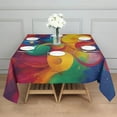 thumbnail image 3 of Colorful Circular Pattern Square Tablecloth,Waterproof Square Table Cover,Wipeable Spillproof Washable Table Cover for Home Kitchen Party Decor 52"x52"(132x132cm), 3 of 6