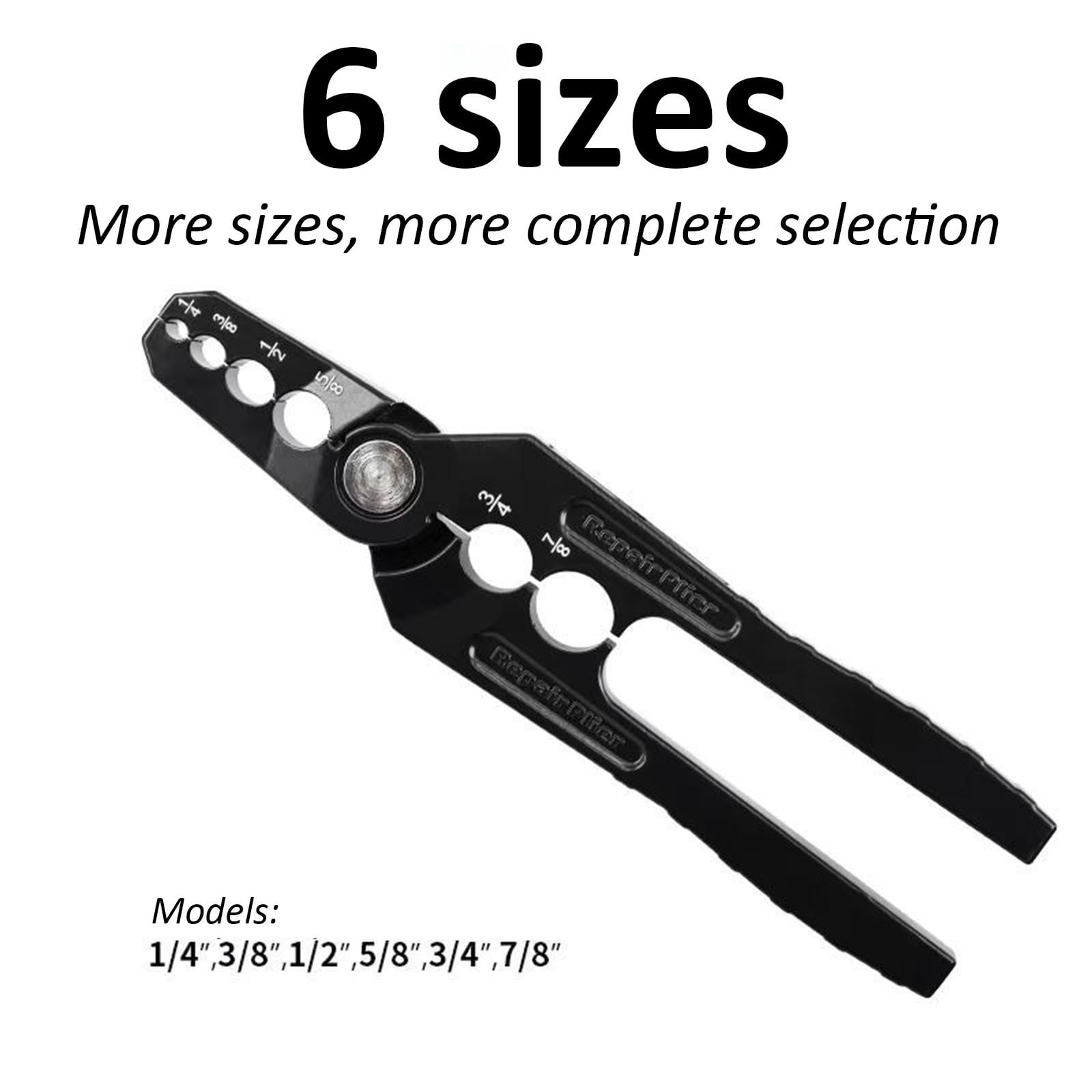 Manual Copper Tube Rounder 6 Hole Pipe Repair Pliers for 1/4" 3/8" 1/2" 5/8" 3/4" 7/8" OD ACR Copper, Aluminum & Steel Tubing
