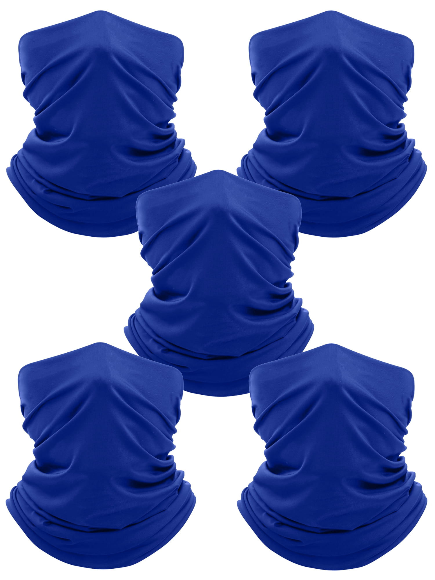 5Pack Moisture Wicking Breathable Stretch Face Neck Gaiter Mask