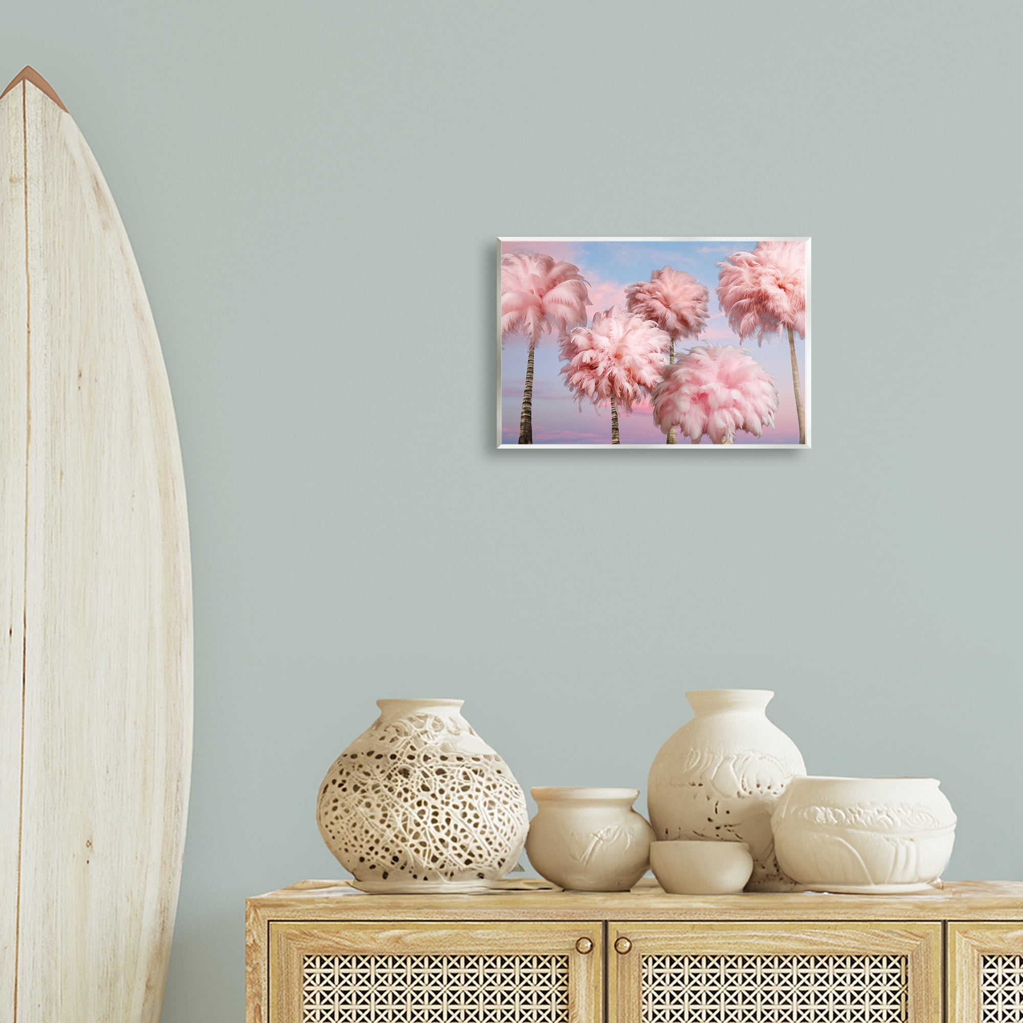 Stupell Industries Fluffy Pink Palm Trees Botanical & Floral Painting Unframed Art Print Wall Art, 15 x 10