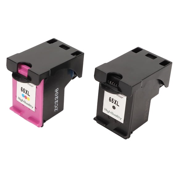 Lot de 2 cartouches d'encre noires 65XL de remplacement pour HP pour Envy 5055 5052 5010 pour DeskJet 3755 2600 3752 2652 pour AMP 100