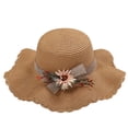 thumbnail image 5 of SikaFu Summer Parent -Child Hats Ladies Hats, Flowers, Waves, Wavy Hats, Outdoor Sunscreen, Folding Straw Hat, 5 of 6