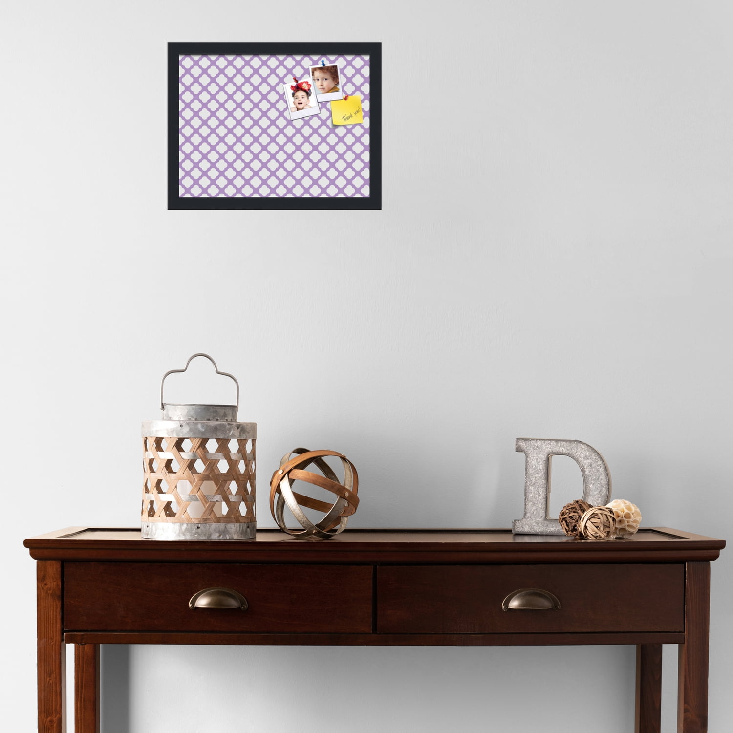 PinPix 16x12 Custom Cork Bulletin Board Light Purple Clover Poster Board Has a Fabric Style Canvas Finish, Framed in Light Purple Clover, by ArtToFrames (PinPix-539)