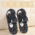 thumbnail image 2 of Bixox Men's Women's Fashionable Goose Patterned Plush House Slippers, Memory Foam Slippers, Indoor and Outdoor Warm Plush Bedroom Shoes, Soft Flat Sole, Comfortable and Non-slip, 2 of 5