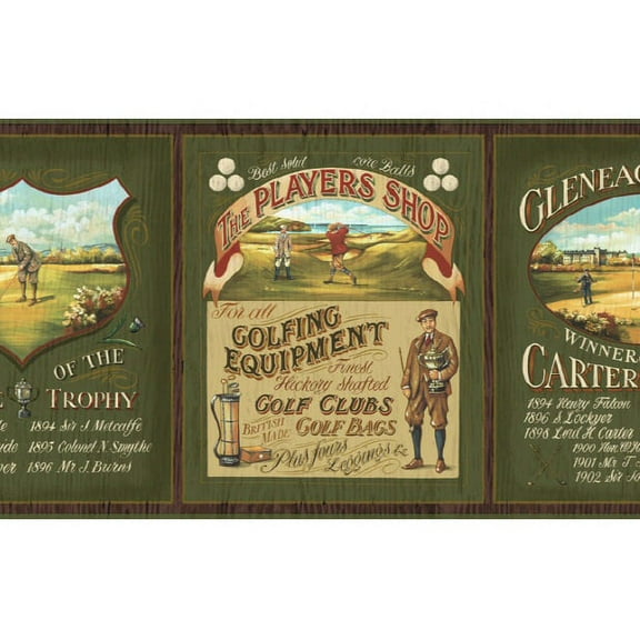 879379 Vintage Golf Wallpaper Border PT018241b