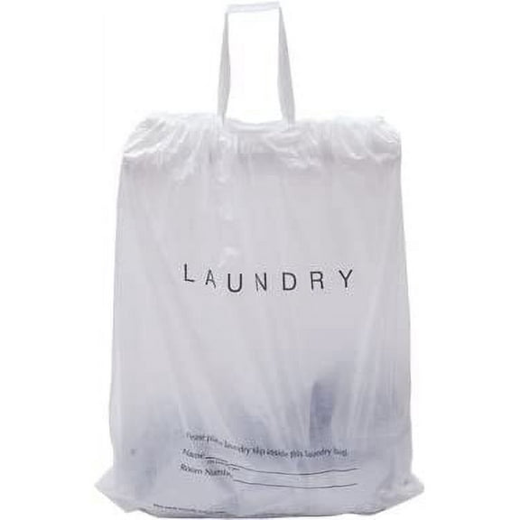IP Hotel Laundry Bags, 1.25 Mil Plastic, 18" x 19", 4" Gusset - Case of 1,000