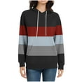 thumbnail image 4 of ShiShine Women’s 2025 Fall Long Sleeve Color Block Hoodie Pullover Sweatshirt Lightweight Casual Tops Blouse, 4 of 6