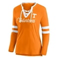 thumbnail image 2 of Women's-Fanatics  Tennessee Orange Tennessee Volunteers Block Party Script Lace-Up V-Neck Long Sleeve T-Shirt, 2 of 3