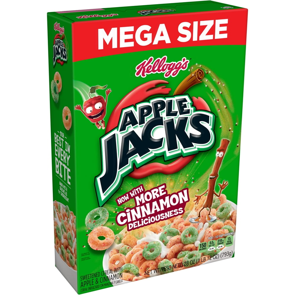 Kellogg's Apple Jacks Breakfast Cereal, Original, Mega Size, Good