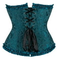 thumbnail image 3 of Corset Top Bustiers for Women Lace Up Ovebust Victorian Corset Plus Size Vintage Corsets Dark Green 2XL, 3 of 6