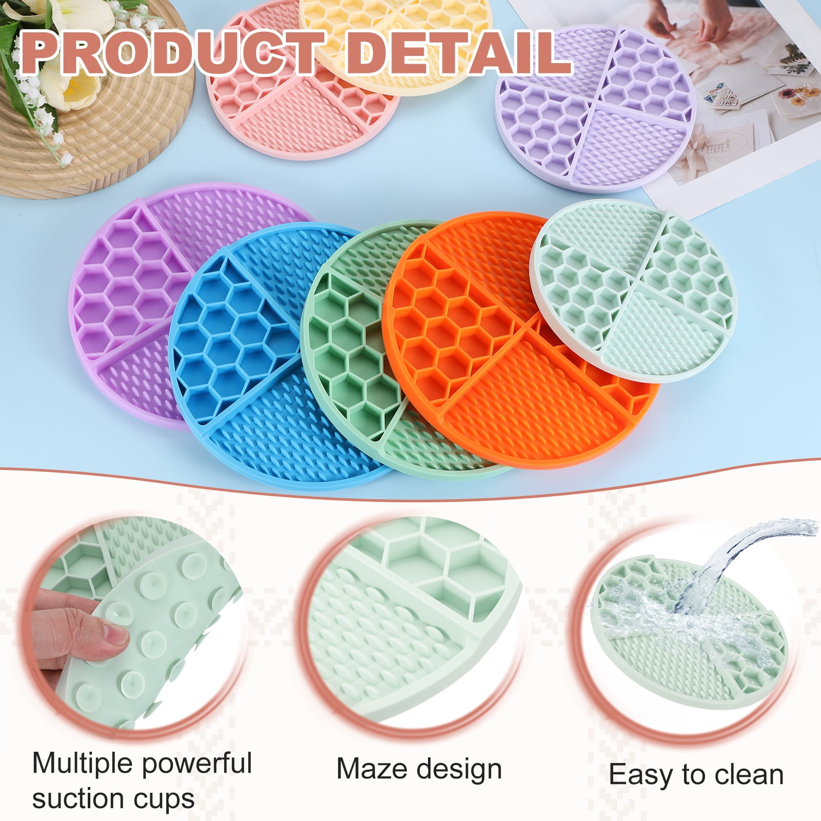 Uxcell Slow Feeder Dog Bowls, Puzzle Slow Eater Dog Food Bowl, (Mint Green & Diameter: 8.27"), Intended for Fast Eater Small / Medium Dogs / Helps Prevent Abdominal Gas Anti-Choking