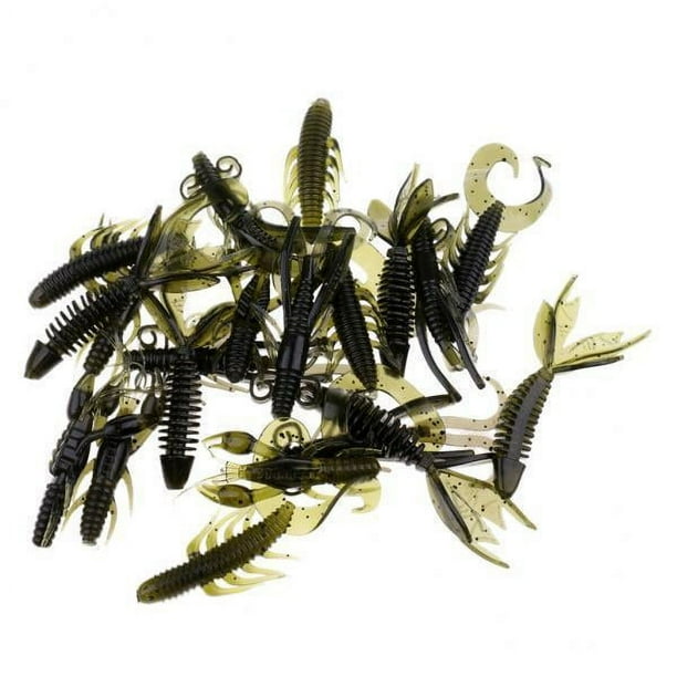 Señuelos de Pesca de Camarón Suave Strade Fareast Limited 6x20 Piezas Cebo Verde