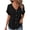Black, variant on Staron Women's Casual V-Neck Button-Up Short Sleeve Shirt Jacket Loose Comfy Blouse with Pockets Vintage Fashion Top, Purple S