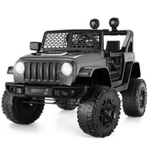 Funcid 12V 7AH Kids Powered Ride on Truck Car with Parent Remote Control, Bluetooth Music, Spring Suspension, LED Lights - Black