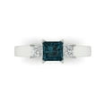 thumbnail image 2 of 1.11 ct Brilliant Princess Cut Natural London Blue Topaz 14k White Gold Three-Stone Bridal Wedding Engagement Promise Anniversary Ring for Women size 9.5, 2 of 7