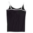 thumbnail image 5 of Women's Color Block Camisole Built In Bra Plus Size Sexy Lingerie, Contrast Tank Top Fixed Padding, Wireless Base Layer Undershirt, Stretchy Sleep Vest, 5 of 6