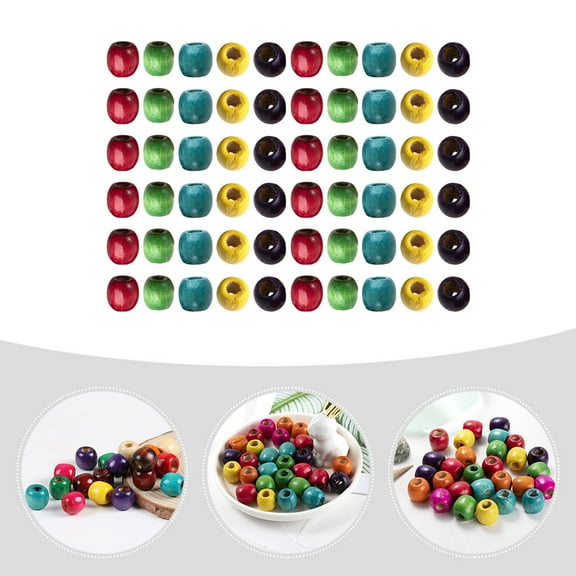 UPOUART 200Pcs Hair Beads for Braids in Assorted Colors Wood Material Safe for Hair and Craft Making
