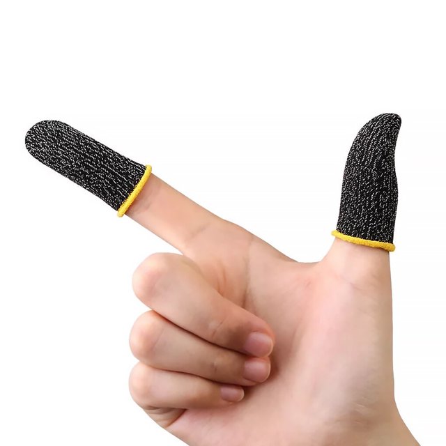 pitrice 2Pcs Jeu Manches Bout des Doigts Résistant à la Transpiration Écran de Protection Gants de Tricotage Kit de Rechange de Jeu Portable Jaune