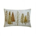 thumbnail image 2 of Christmas Lumbar Pillow Cover, 12" x 26" White & Gold Silk Pillowcase, Modern Christmas Tree Holiday Decor Oblong Pillow Cover For Sofa Couch, Hotels, Living Room, Bed Room - Gold Starry Fir, 2 of 9