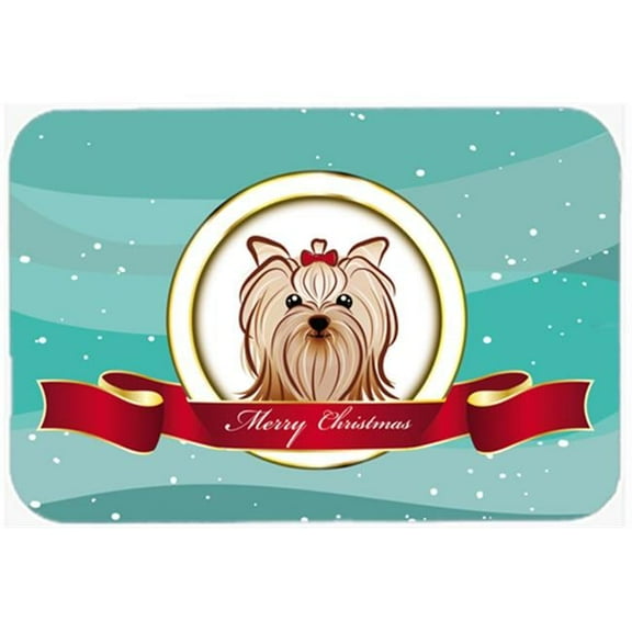 Carolines Treasures  Yorkie Yorkishire Terrier Merry Christmas Mouse Pad- Hot Pad & Trivet