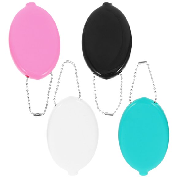 COSMOBETTY 4Ud Billeteras Ovaladas Para Monedas De PVC Con Colorida Para Almacenamiento Y Portátil