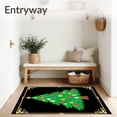 thumbnail image 3 of ODIKA 4'x6' Machine Washable Non-Slip Area Rug, Holiday Needlework Festive Tree Handcraft Yarn Project High Traffic Rug, Green, 626787, 3 of 7