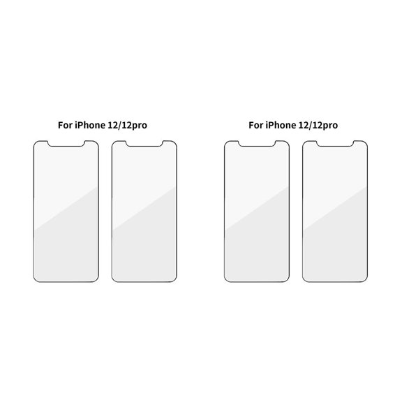 Injueey Pantalla de teléfono móvil Cubierta protectora Pantalla de teléfono celular Película de vidrio templado para 12 Pro Max / i12/12pro 6.1in 2piezas