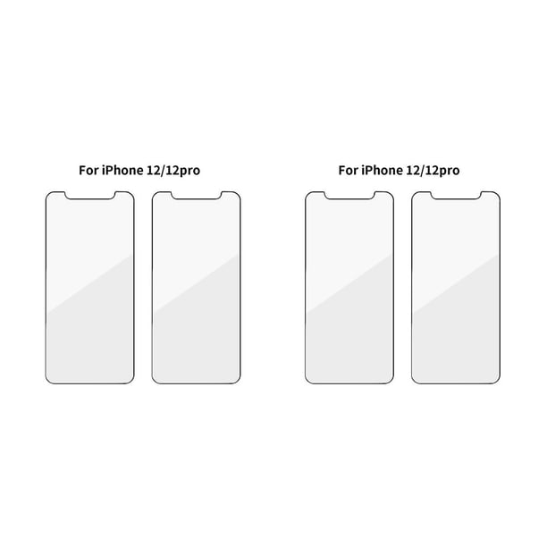 Injueey Pantalla de teléfono móvil Cubierta protectora Pantalla de teléfono celular Película de vidrio templado para 12 Pro Max / i12/12pro 6.1in 2piezas