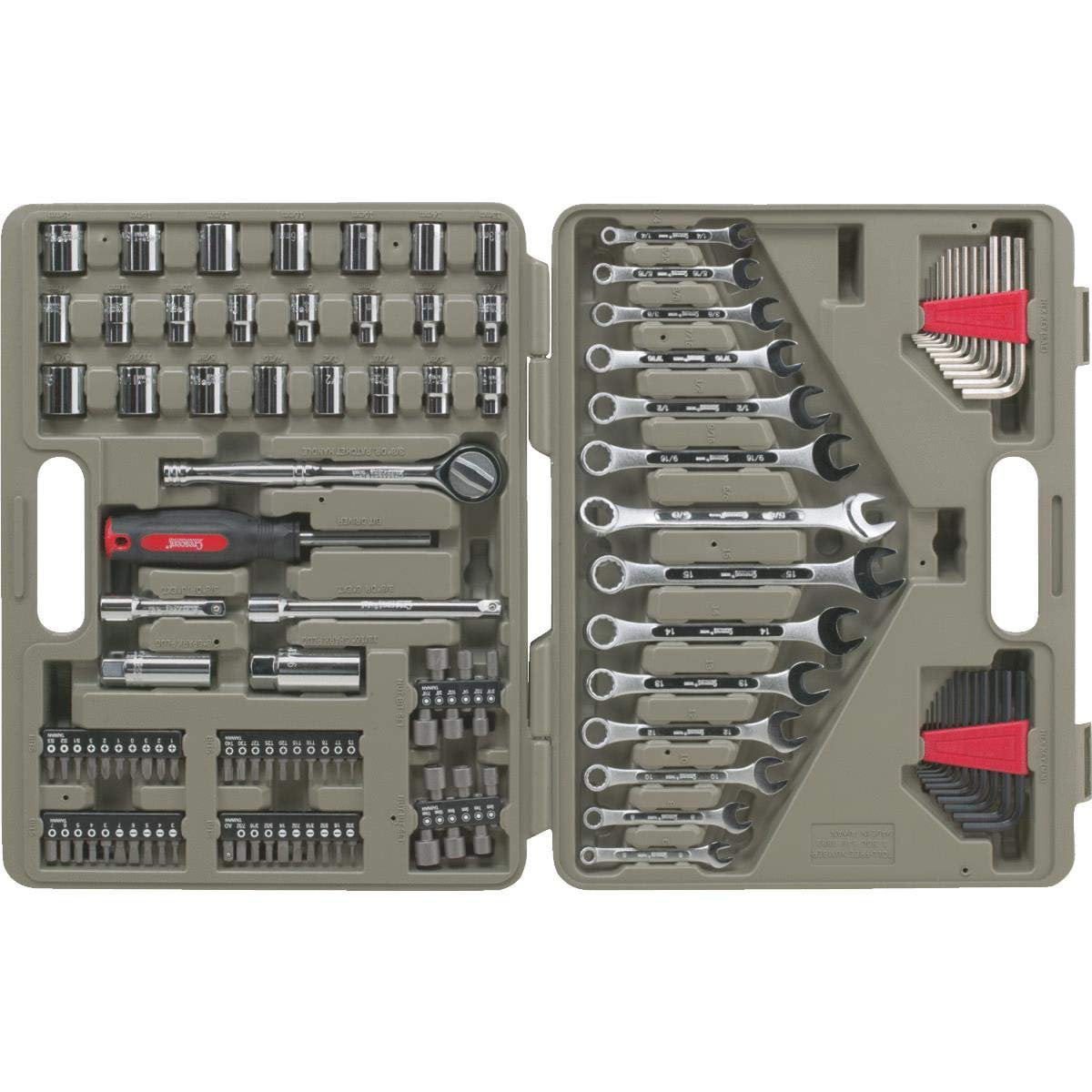 DEKO 128PC Mechanics Hand Tool Kit Set Deluxe Metric Socket Wrench Screwdriver 