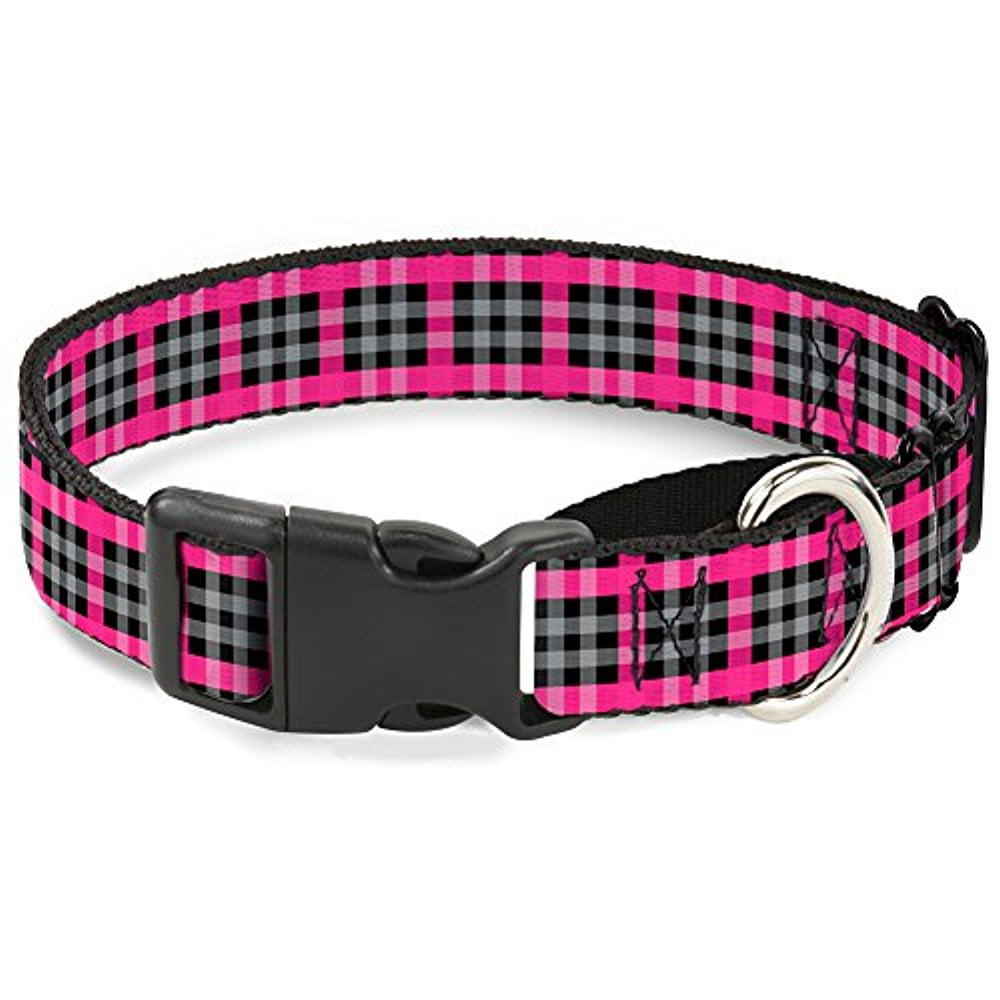 buckle-down plaid black red martingale dog collar