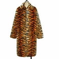 thumbnail image 6 of COSFO Winter Coat Men Faux Fur Leopard Print Long Open Front Overcoat Collar Long Sleeve Warm Men Jacket, 6 of 8