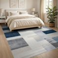 thumbnail image 3 of ODIKA 8'x10' Washable Area Rug Non-Slip Chair-Friendly Mat Abstract Modern Brushstroke With Bold Interlocking Color Blocks for Dining Room, Large Office, Lounge, 3 of 7