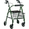 Go Lite Deluxe Rollator Walker -Color:Green