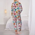 thumbnail image 6 of Goofa Skulls and Roses Printed Women’s 2 Piece Pajama Set Super,Pajamas Women's Long Sleeve Sleepwear Soft Button Down Loungewear Pjs Lounge Set Nightwear-Large, 6 of 9