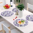 thumbnail image 6 of Ryvnso Rose Flowers Purple Round Plate Mats Dining Table Placemat Set of 4 for Holiday Decoration, 6 of 7