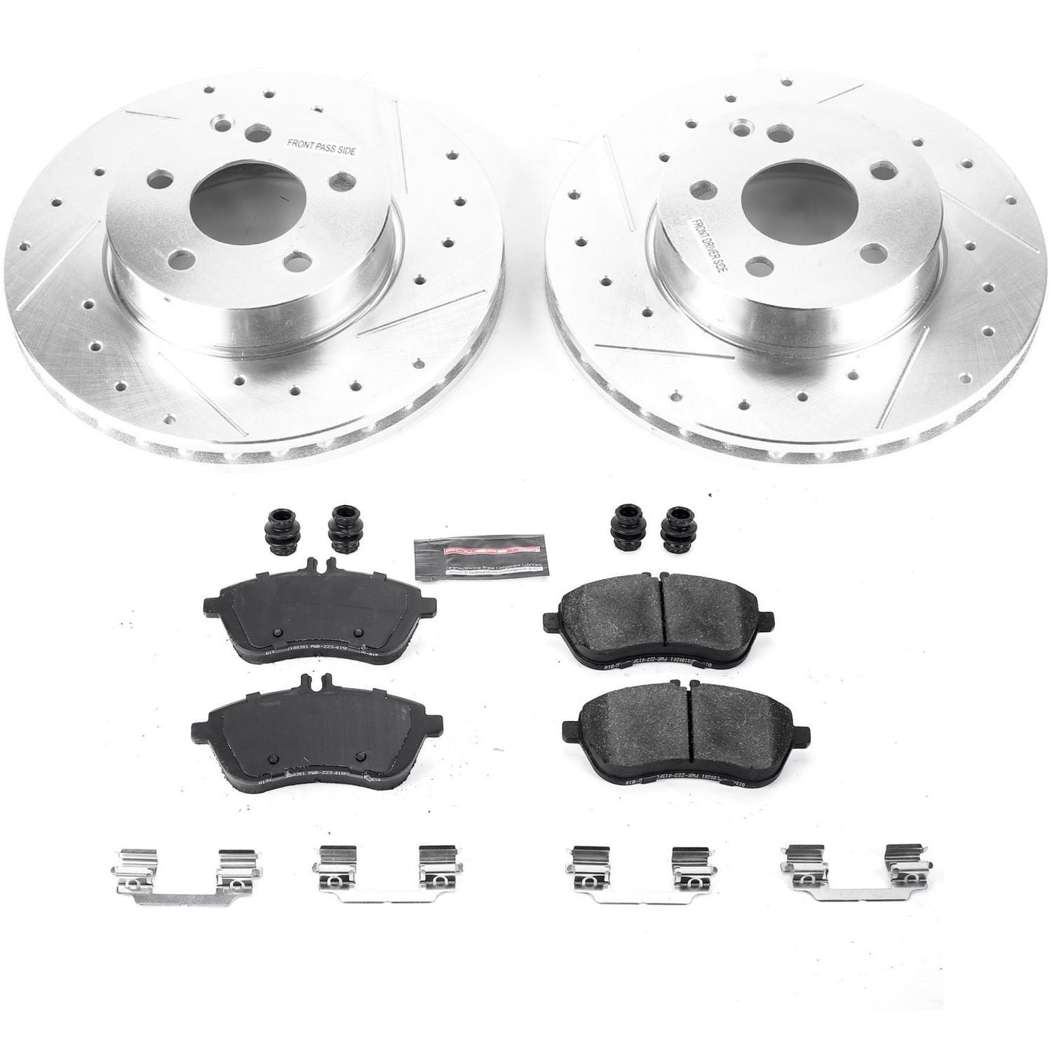 PowerStop Front Z23 Evolution Sport Carbon-Fiber Ceramic Brake Pad and Drilled & Slotted Rotor Kit Fits: MERCEDES-BENZ Select Models K7766