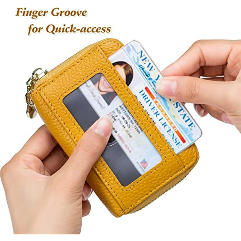  imeetu RFID Credit Card Holder, Small Leather Zipper