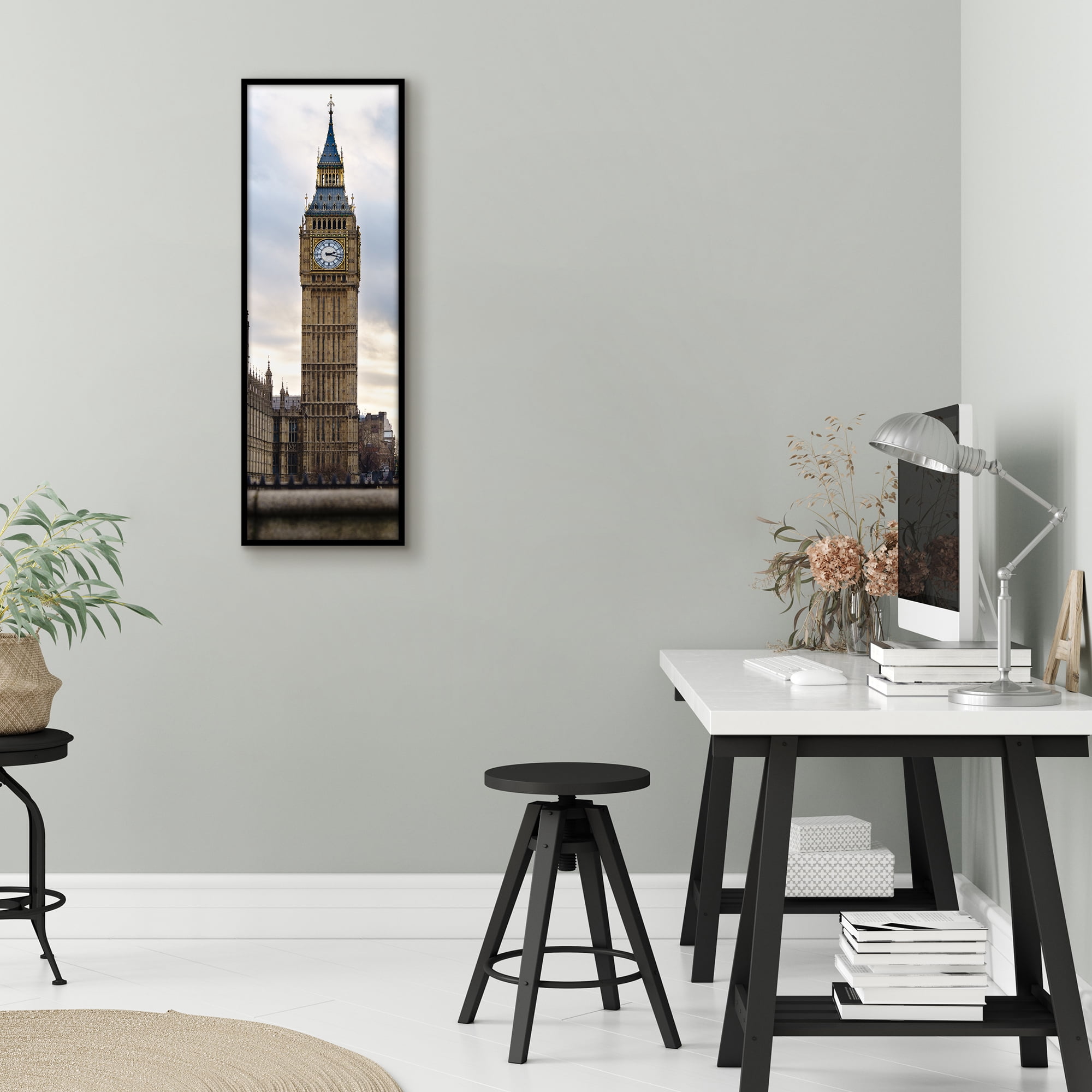 Americanflat 12x36 Picture Frame with Polished Plexiglass Streamline Collection Thin Border Wall - Black