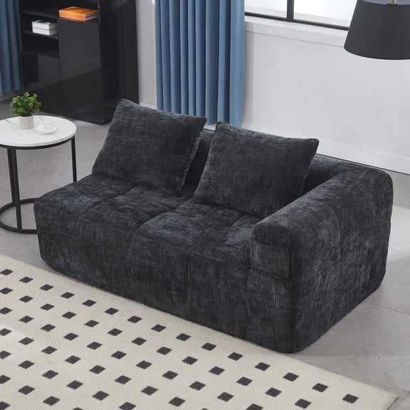 Living Room Sofas UNITED WE WIN Chenille Loveseat Sofa,Minimalist Modular Couches Sleeper for Living Room Bedroom Apartment Lounge,Comfortable Sofas