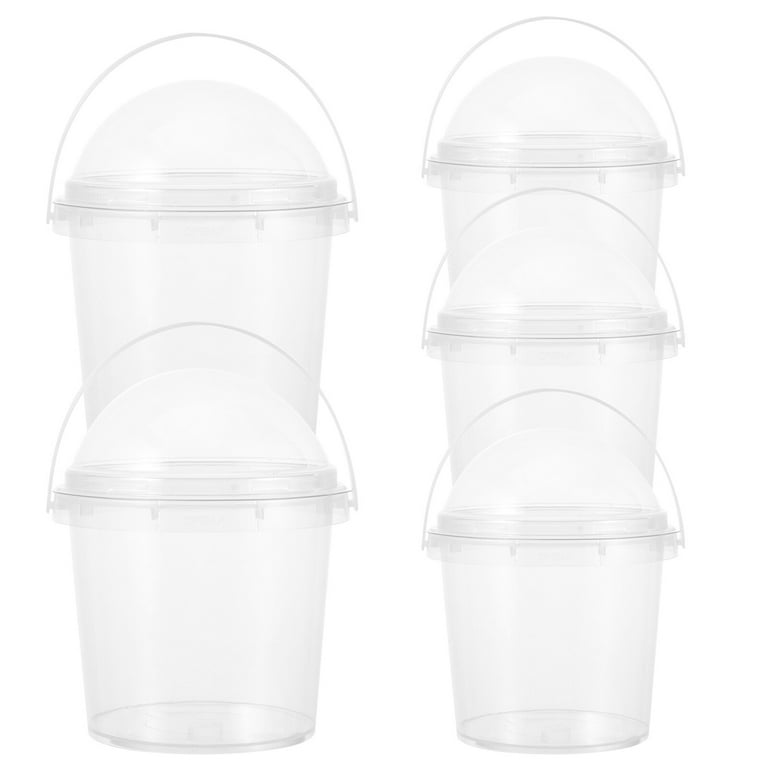 Small clear plastic shop buckets