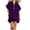 Purple, variant on Smsaxvxz Summer Dresses for Women Fashion Solid V Neck Ruffle Short Sleeve Casual Loose Pocket T-Shirt Dress Gray XL