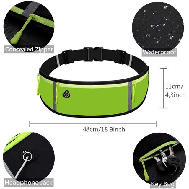 2 cinturones impermeables para correr cinturón para correr, cinturón deportivo ajustable resistente al agua para entrenamientos de gimnasio, trotar, viajar y actividades al aire libre