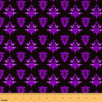 jejeloiu Vintage Damask Jacquard Fabric by the Yard 3 Yards,Gothic Theme Sewing Fabric,Black Pueple Victorian Fabric for Sewing,Super Cozy Room Decoration