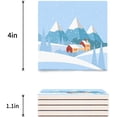 thumbnail image 3 of FMSHPON Merry Christmas Set of 4 Coaster for Drinks, Absorbent Ceramic Stone Coasters Cup Mat with Cork Base for Home Kitchen Room Coffee Table Bar Decor, 3 of 4