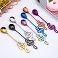 thumbnail image 3 of Stainless Steel Musical Notes Ice Cream Coffee Tea Stirring Spoon Tableware Music Note Design Spoons 304 for Coffee Tea Dessert Drink Mixing Milkshake Spoon Tableware, 3 of 8