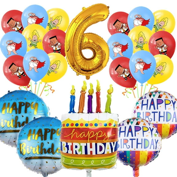 Captain Underpants Balloons Party Supplies 6th Big Number Decorations Decor Kit Birthday