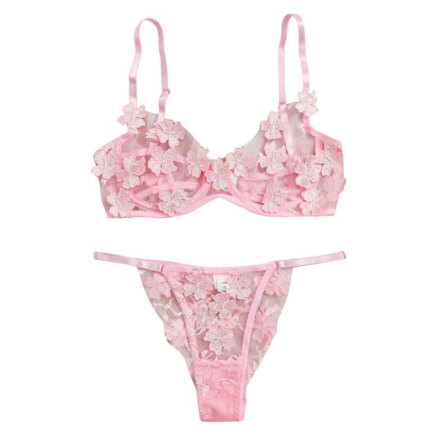 Harpily 2025 Intimates Clearance G-string Flowers Embroidery Bralette Lace Bra Bustier Underwear Thong