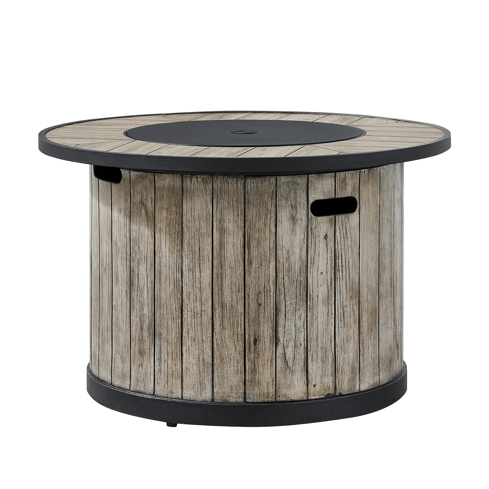 Ove Decors Naples 36 in. Round Ceramic Tile Top Fire Table in Brown