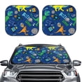 thumbnail image 2 of Disketp 2 Piece Dinosaur In Space Pattern Windshield Sunshades,Folding Windshield Sun Shade For Car Suv Trucks Sedan,Blocks Uv Rays Sun Visor Protector-Small, 2 of 7
